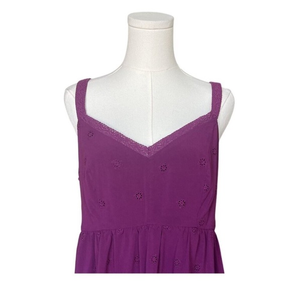 Women's Purple Sleeveless Top Torrid Eyelet Plum Caspia Cami 4X 26 - Picture 4 of 15